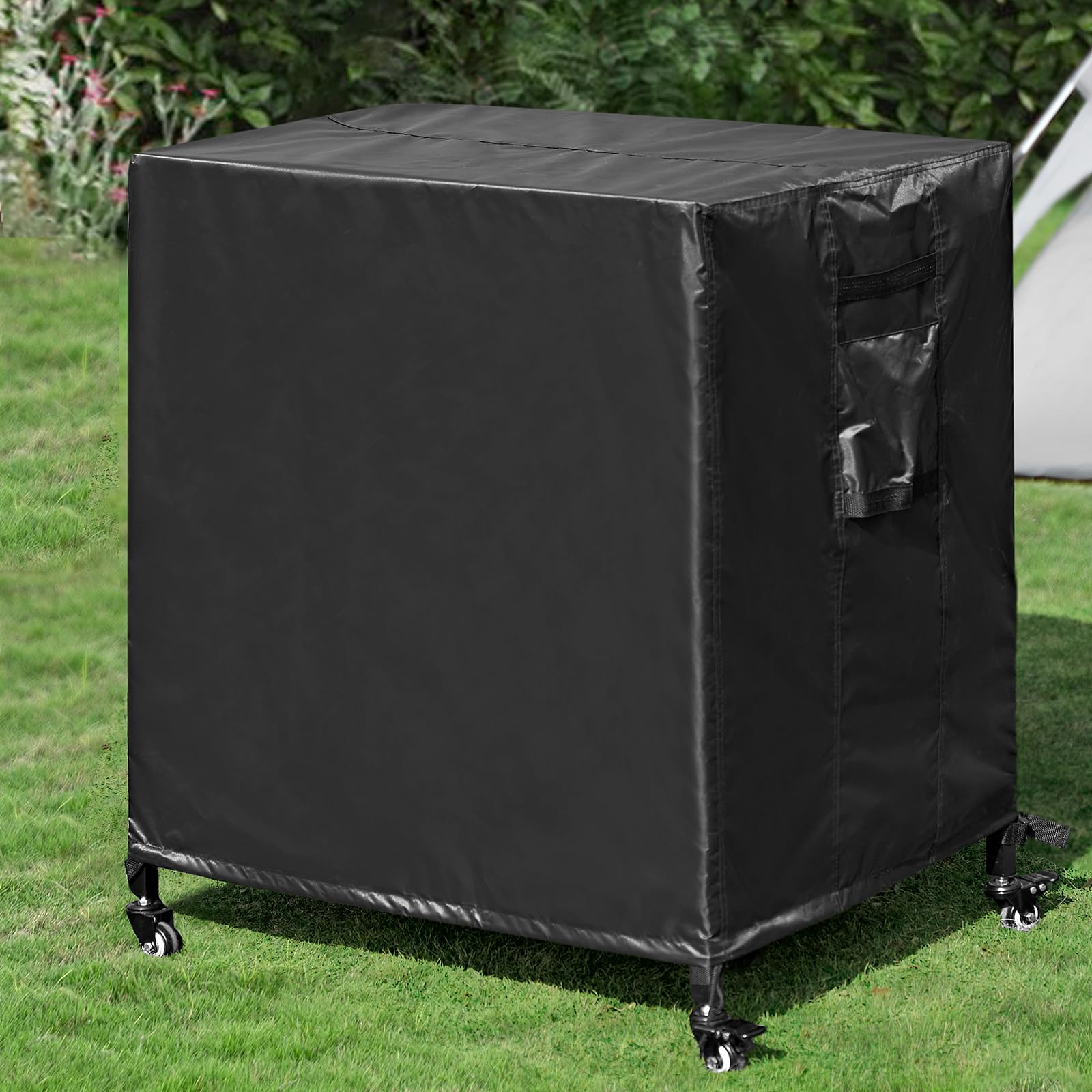 WEASHUME front view of stainless steel grill cart showing sturdy workspace and storage benefit