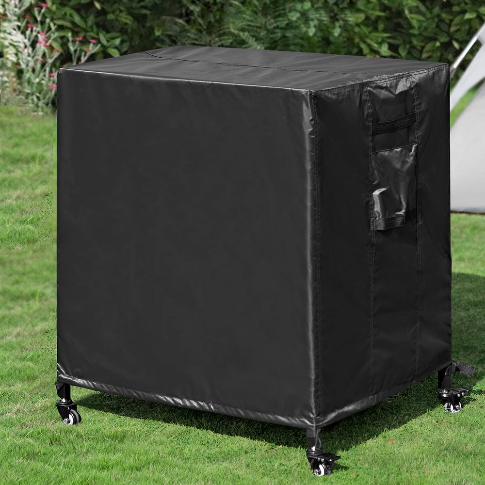 WEASHUME front view of stainless steel grill cart showing sturdy workspace and storage benefit