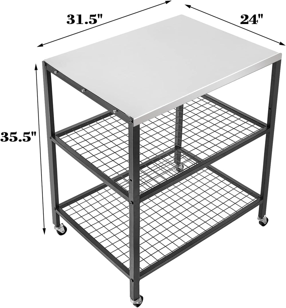 WEASHUME backyard setup showing cart used as mobile prep and serving station