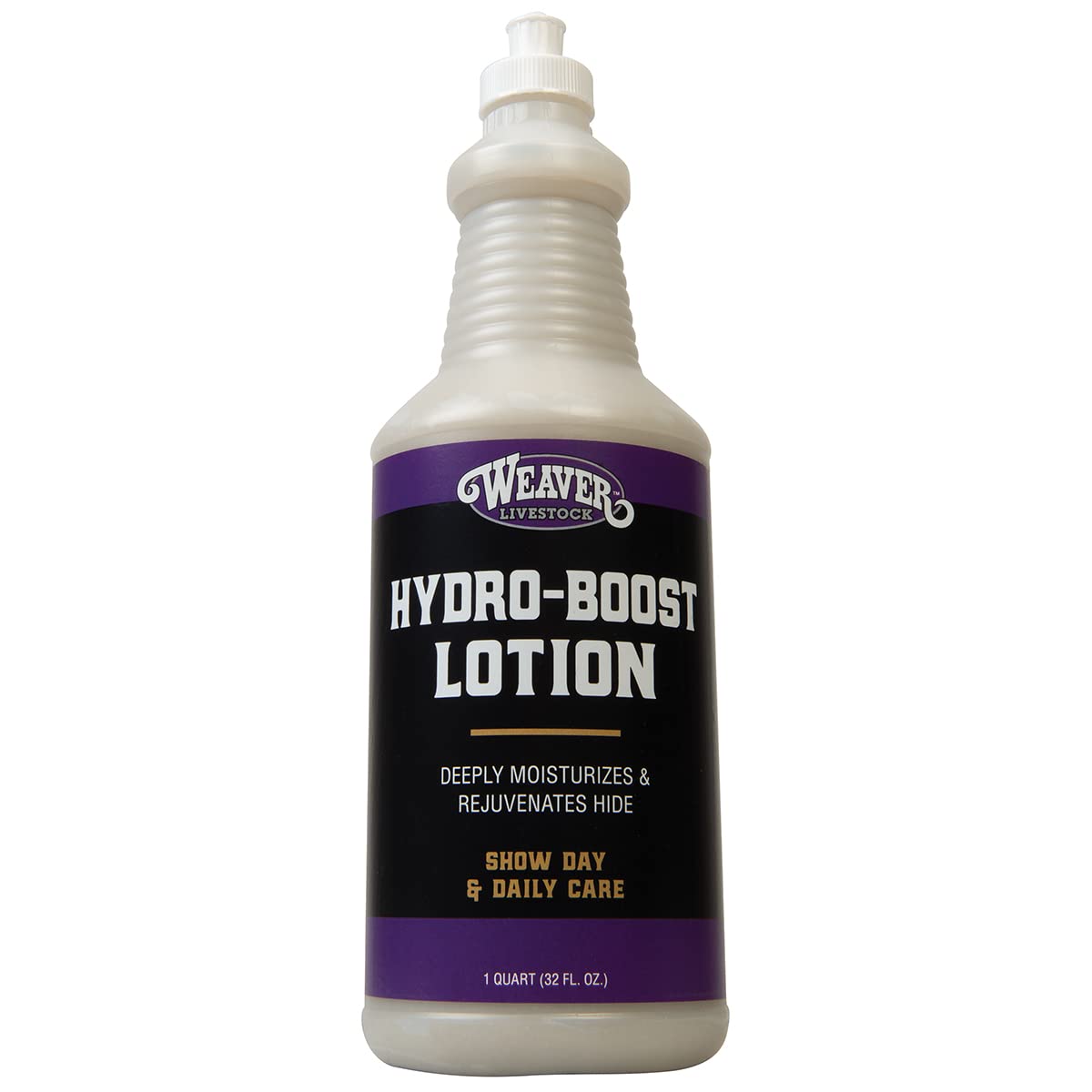 Weaver Livestock quart front label showing product and boost to coat