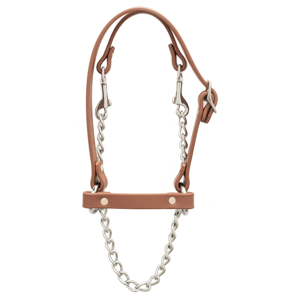 Weaver Livestock Brahma Webb halter front view showing fit and control benefits