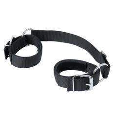 Weaver Livestock deluxe cow hobble front view showing full black nylon webbing and buckles for secure restraint