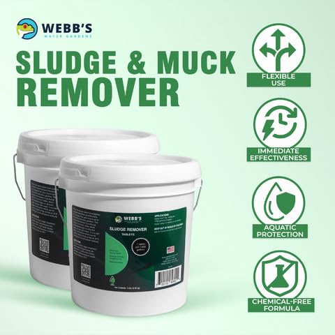 Webb's Water Gardens tablets dissolving on pond surface to reduce muck