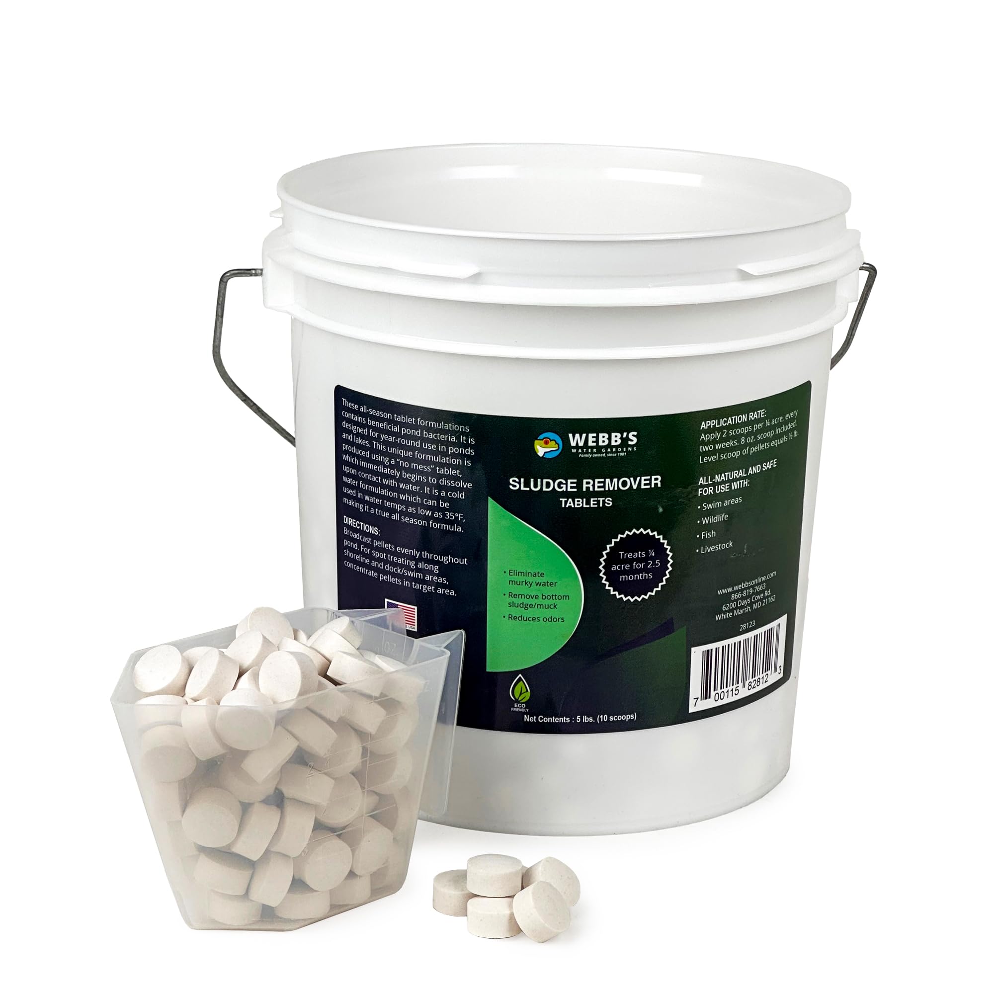Webb's Water Gardens tablets used during pond maintenance for healthier water