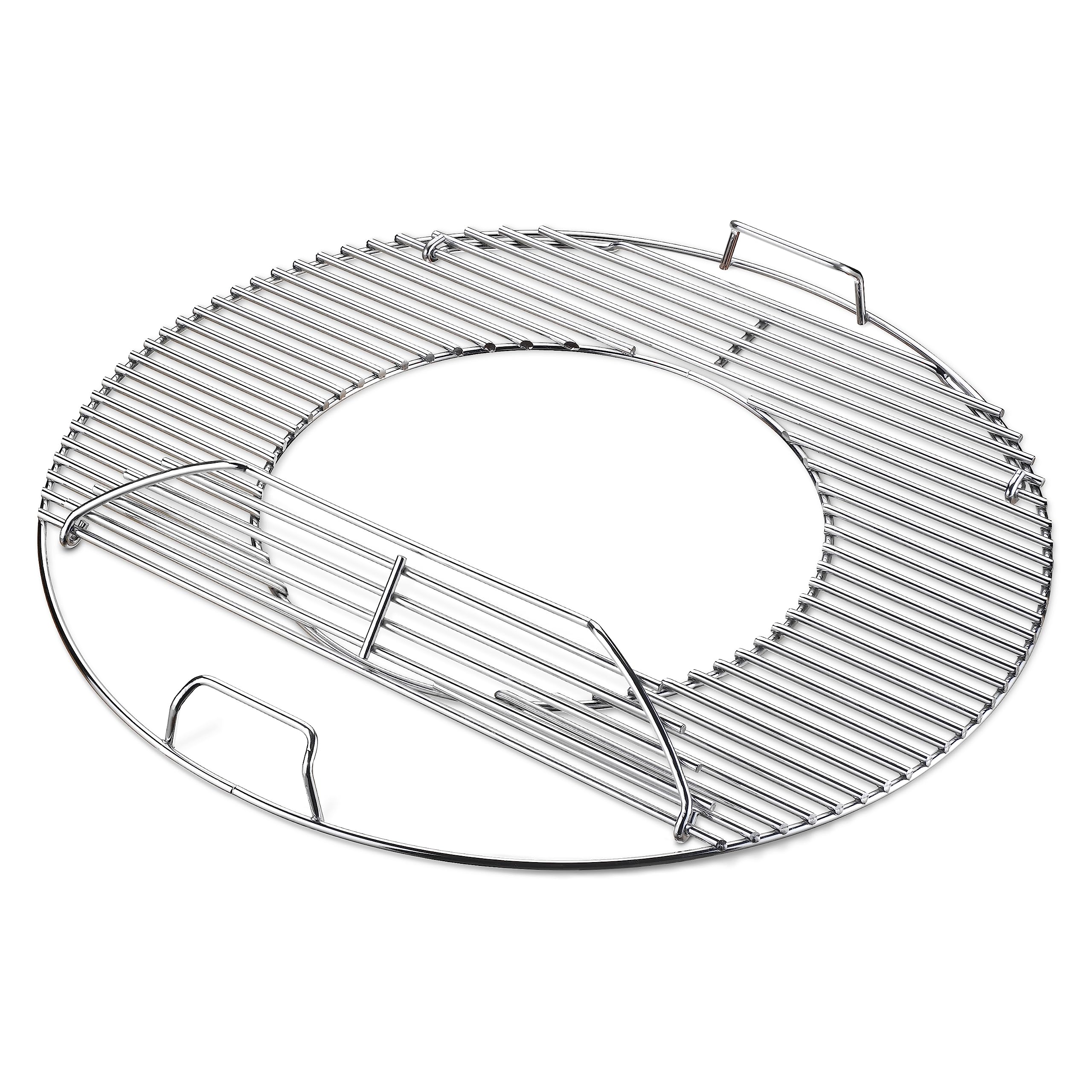 Weber 12-inch removable insert close-up highlighting direct-heat grilling advantage