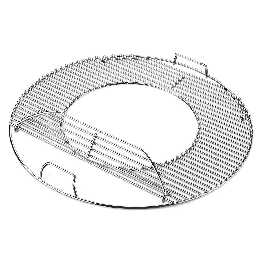 Weber 12-inch removable insert close-up highlighting direct-heat grilling advantage