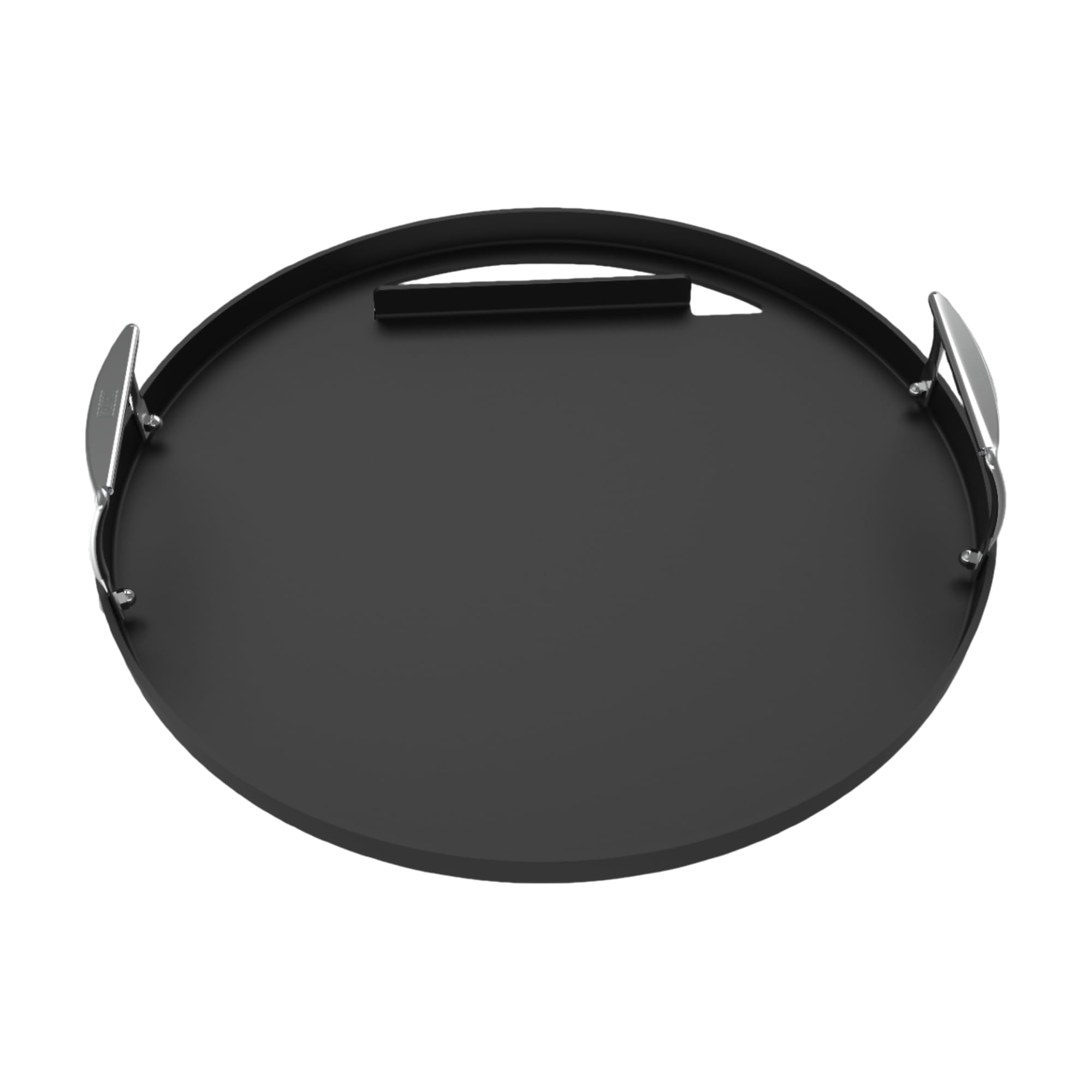 Weber 22" griddle front view showing full round fit and cooking area benefit