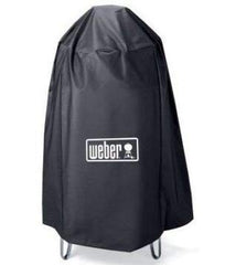 Weber 14" Smokey Mountain cover front view protecting smoker outdoors