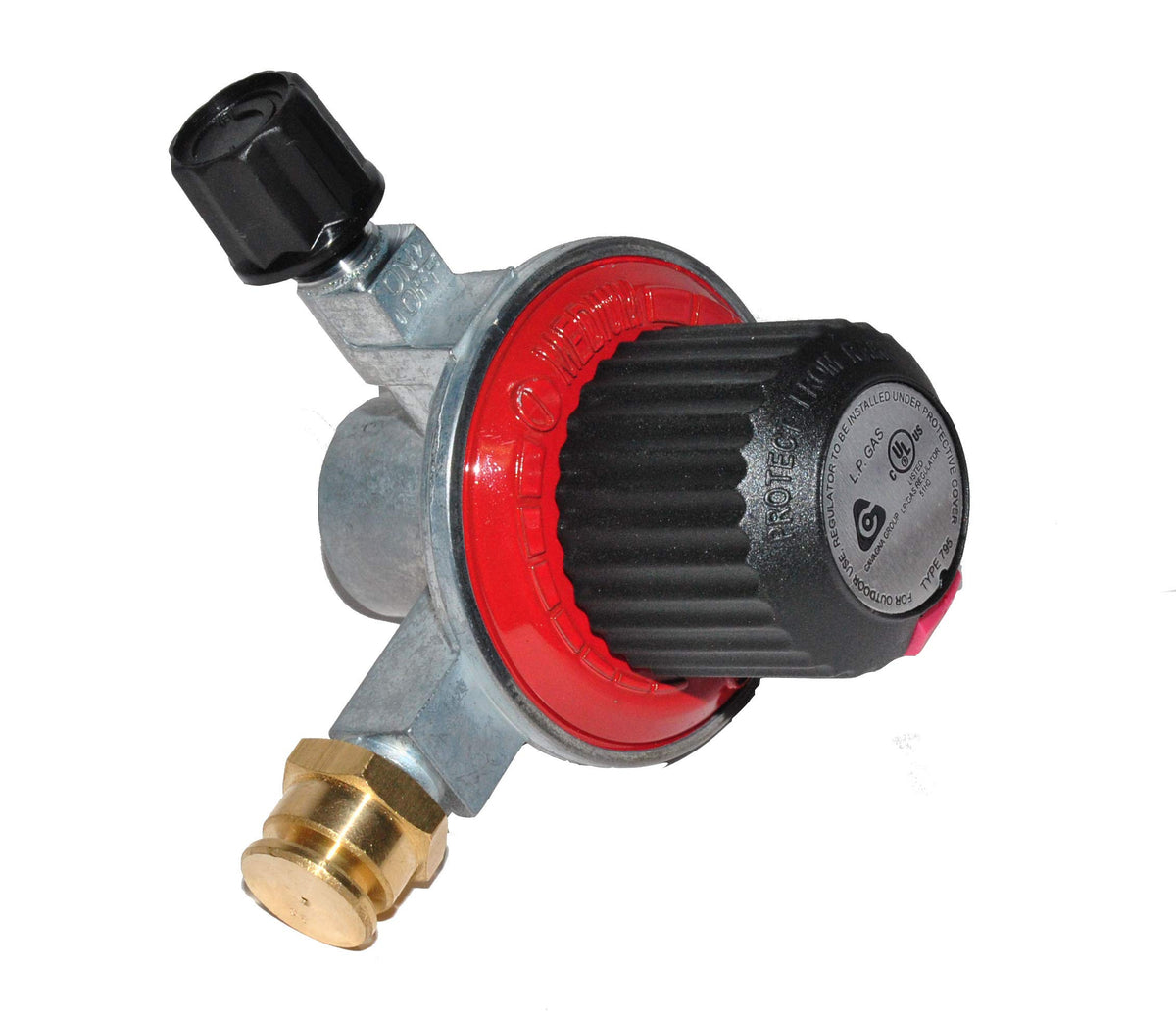 Weber 67178 front view showing valve and regulator for reliable propane control