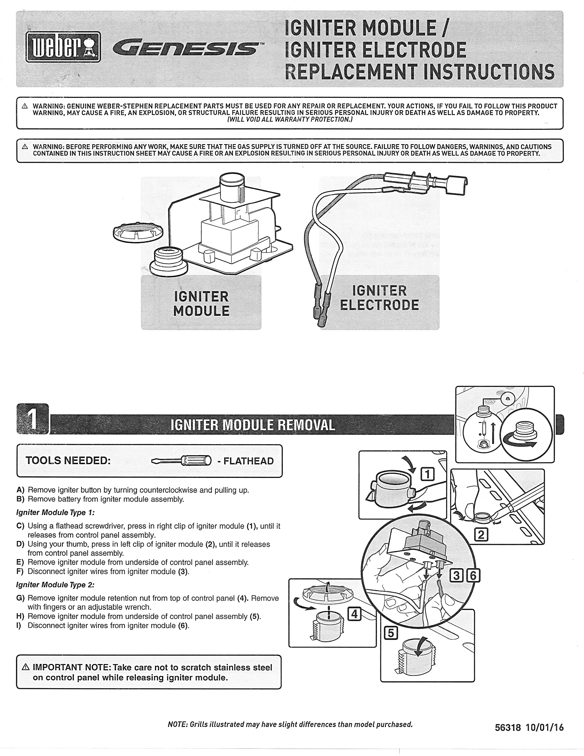 Weber included battery displayed for immediate out-of-box installation