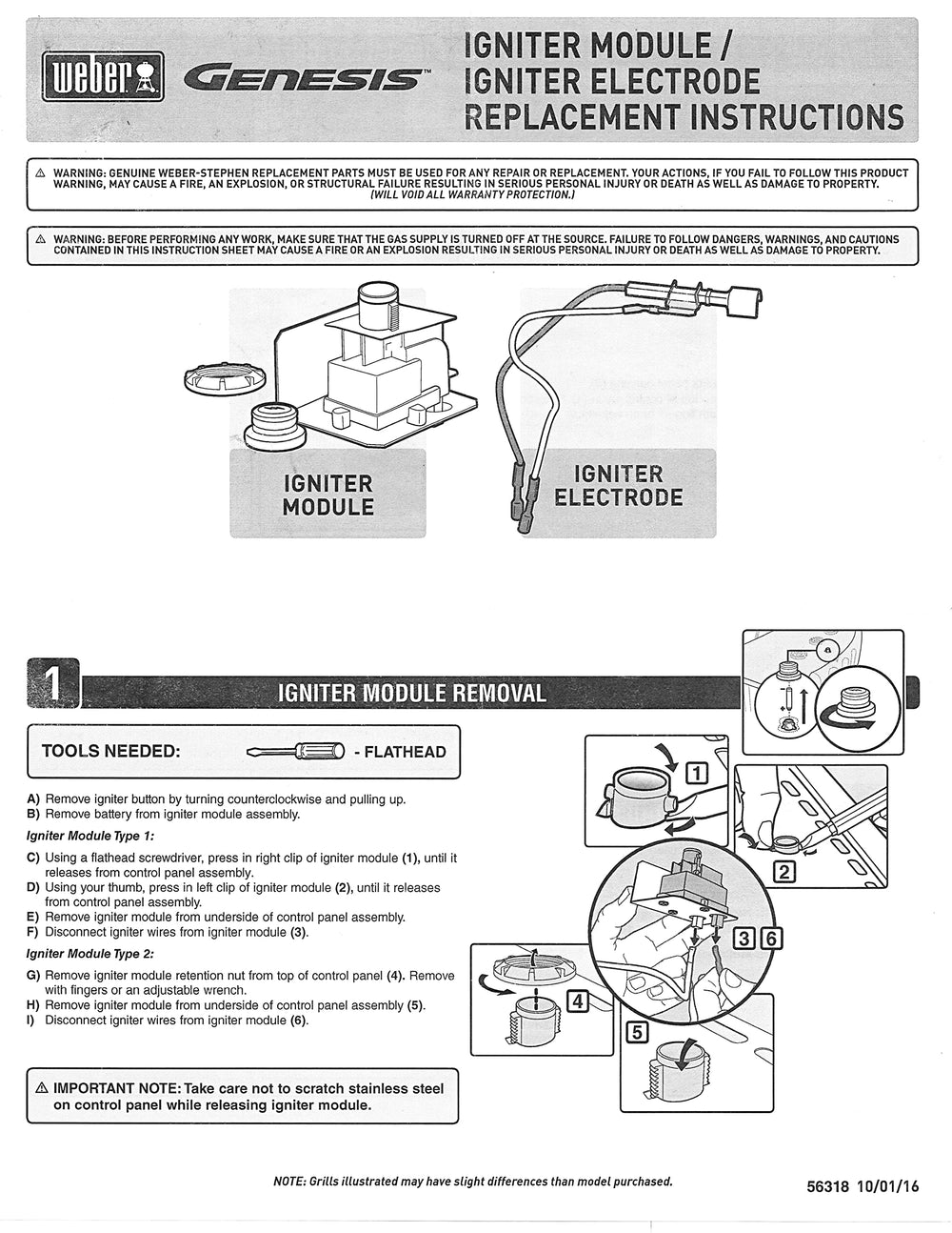 Weber included battery displayed for immediate out-of-box installation