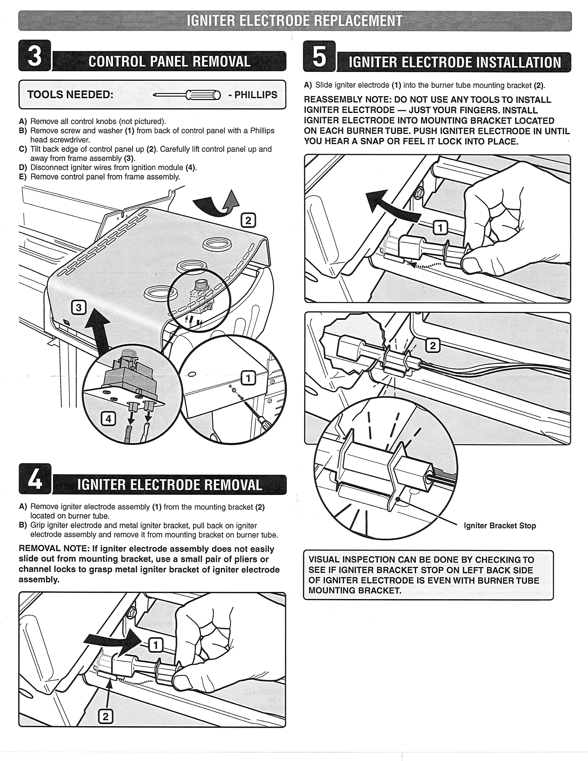 Weber ignitor wire retainer close-up keeping wiring neat and secure