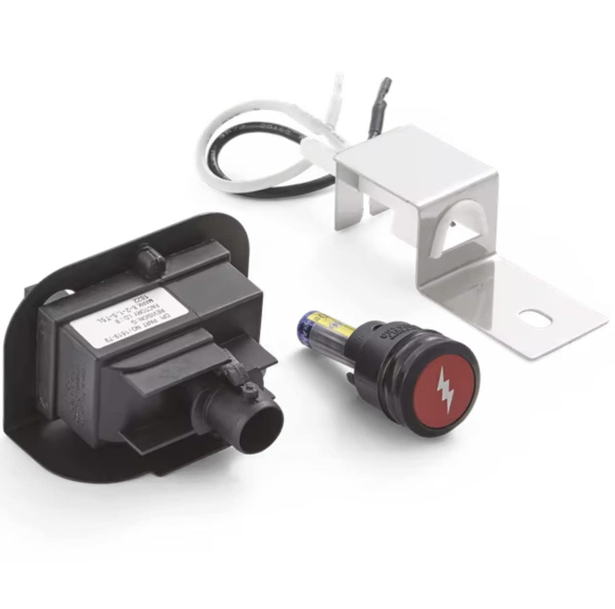 Weber 80475 front packaging showing all replacement igniter kit components and fitment benefit