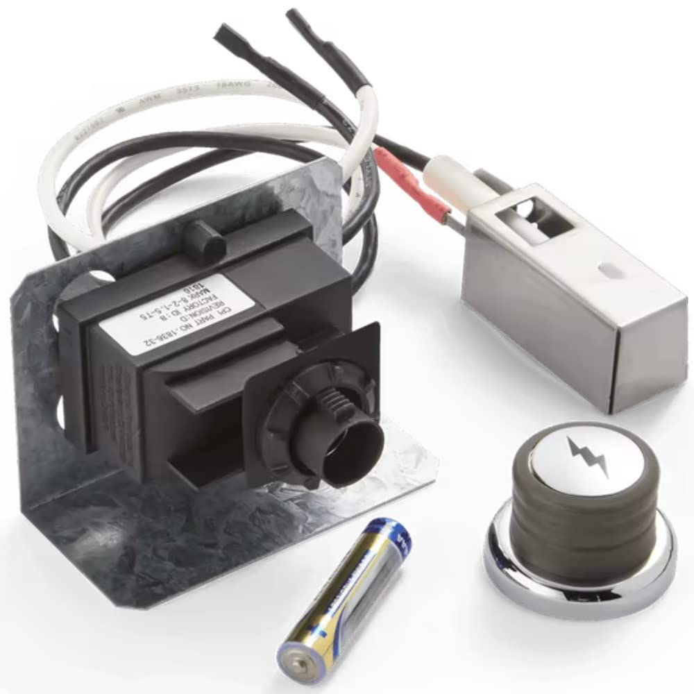 Weber front assembly showing igniter housing and button, improves start reliability