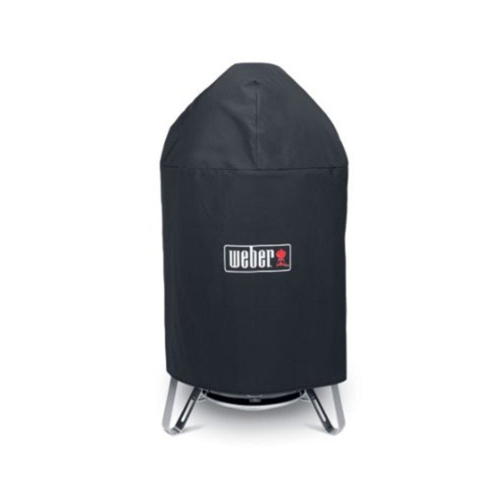 Weber 97201 front view on cooker showing snug fit and weather protection