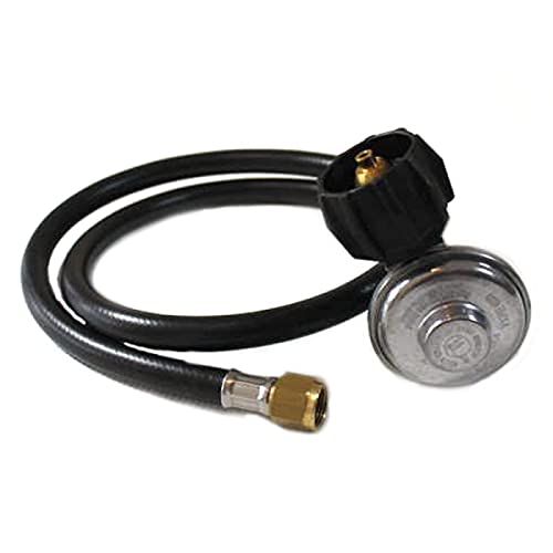 Weber 99281 front view showing hose and regulator ensuring secure grill connection