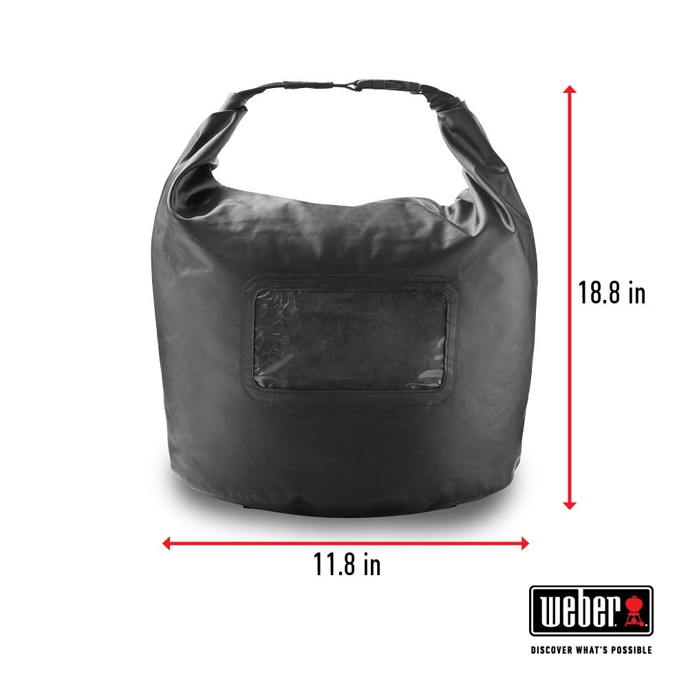 Weber bag on a truck tailgate showing portable grilling convenience benefit