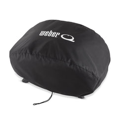 Weber bonnet cover front view showing snug fit and protection