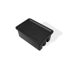 Weber tray lid close-up showing textured surface and stable prep benefit