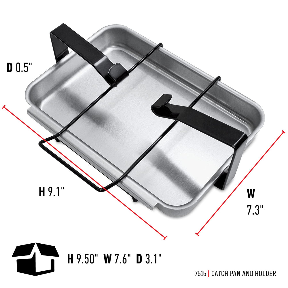 Weber catch pan mounted in grill demonstrating grease protection benefit