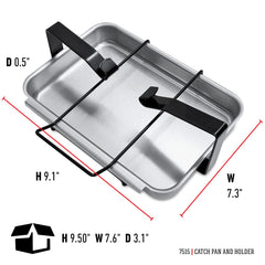 Weber catch pan mounted in grill demonstrating grease protection benefit