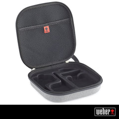 Weber case opened revealing EVA foam interior protecting hub and probes