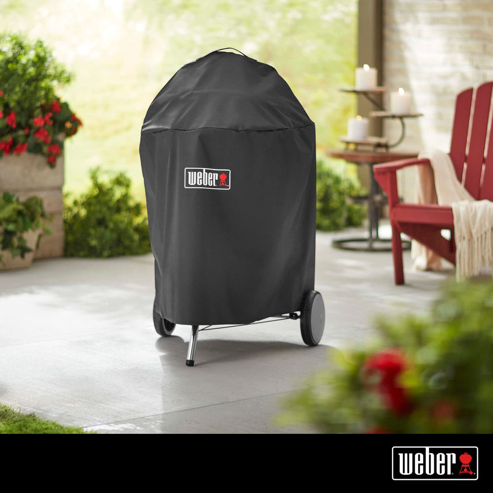 Weber close-up of polyester texture showing breathable, weather-resistant fabric