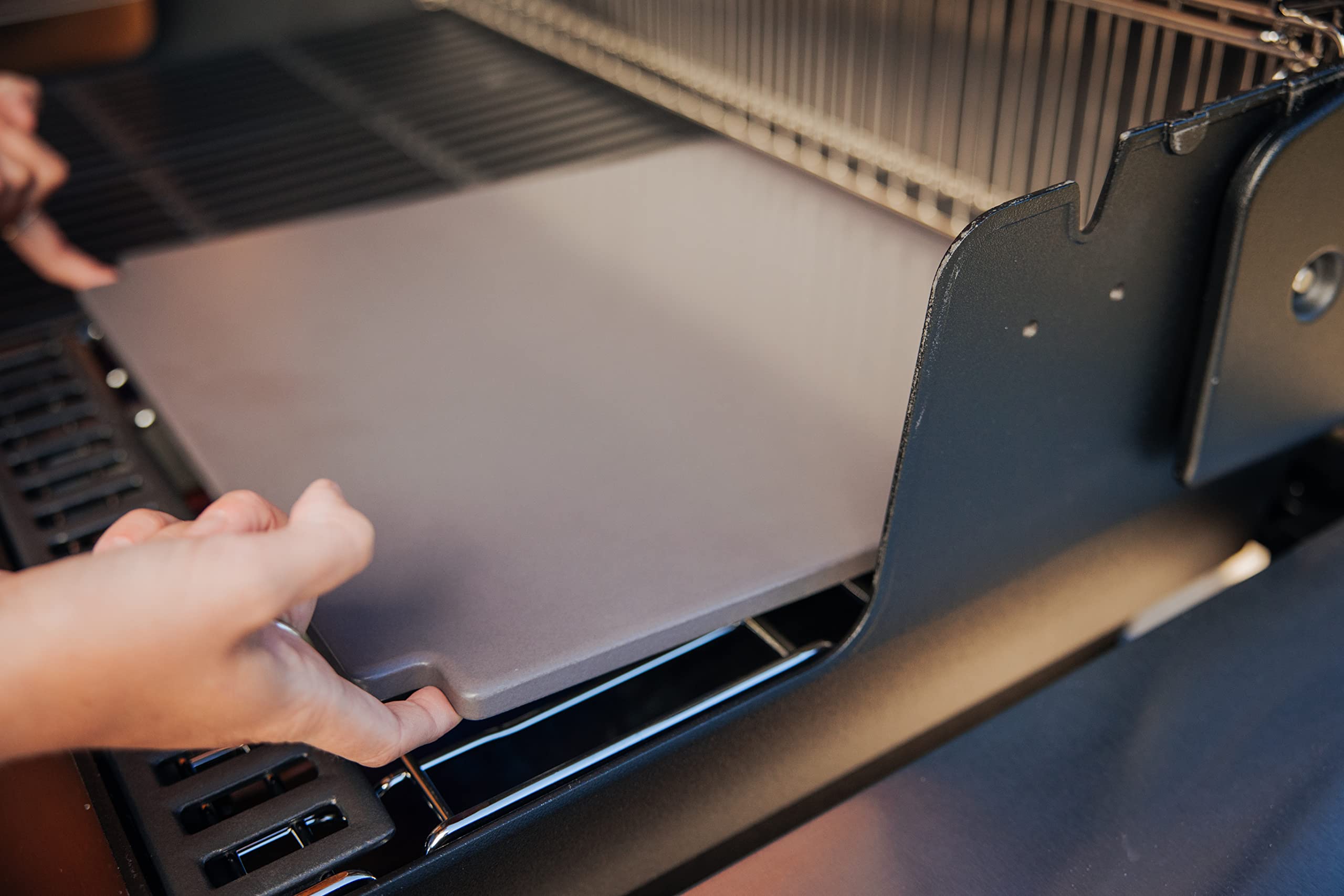 Weber crafted close-up of glazed finish highlighting nonstick surface for easy release