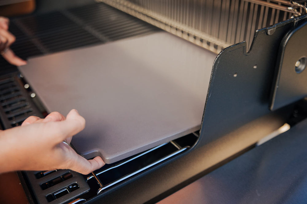 Weber crafted close-up of glazed finish highlighting nonstick surface for easy release