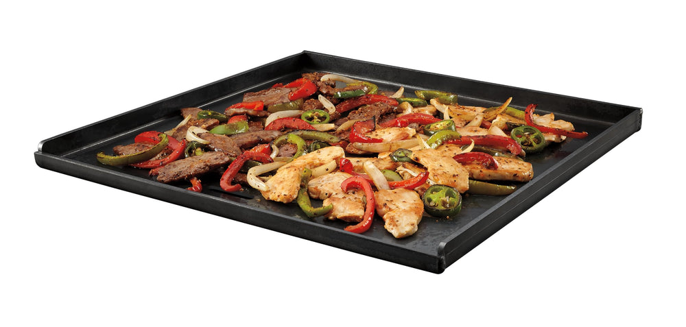 Weber Crafted griddle close-up of carbon-steel surface for better sear