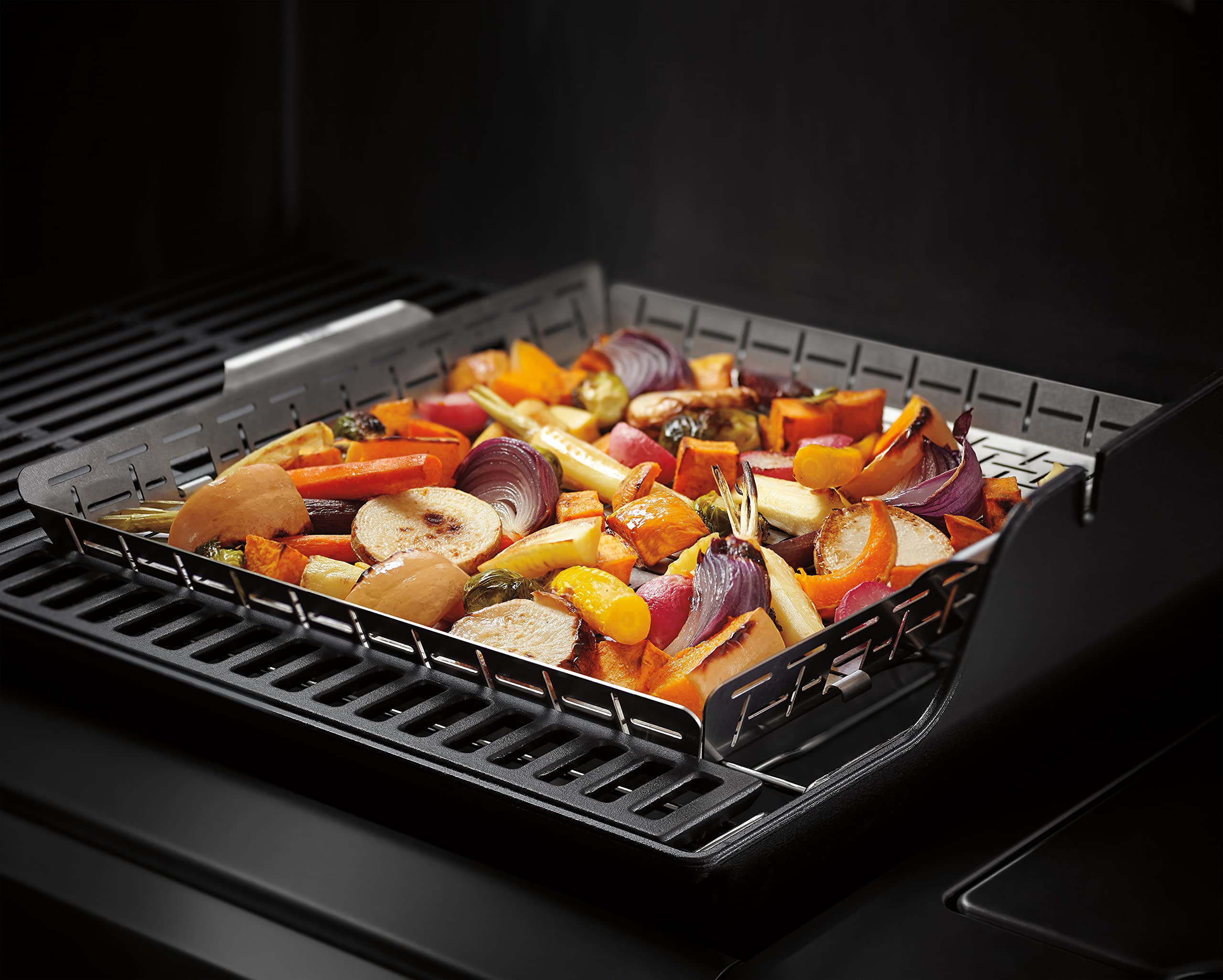 Weber basket label and fit markings close-up ensuring Crafted compatibility and installation confidence