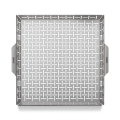 Weber closeup of perforations highlights even heat circulation and precise browning benefit