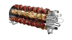 Weber crafted skewers loaded with chicken and veggies showing consistent cooking benefit