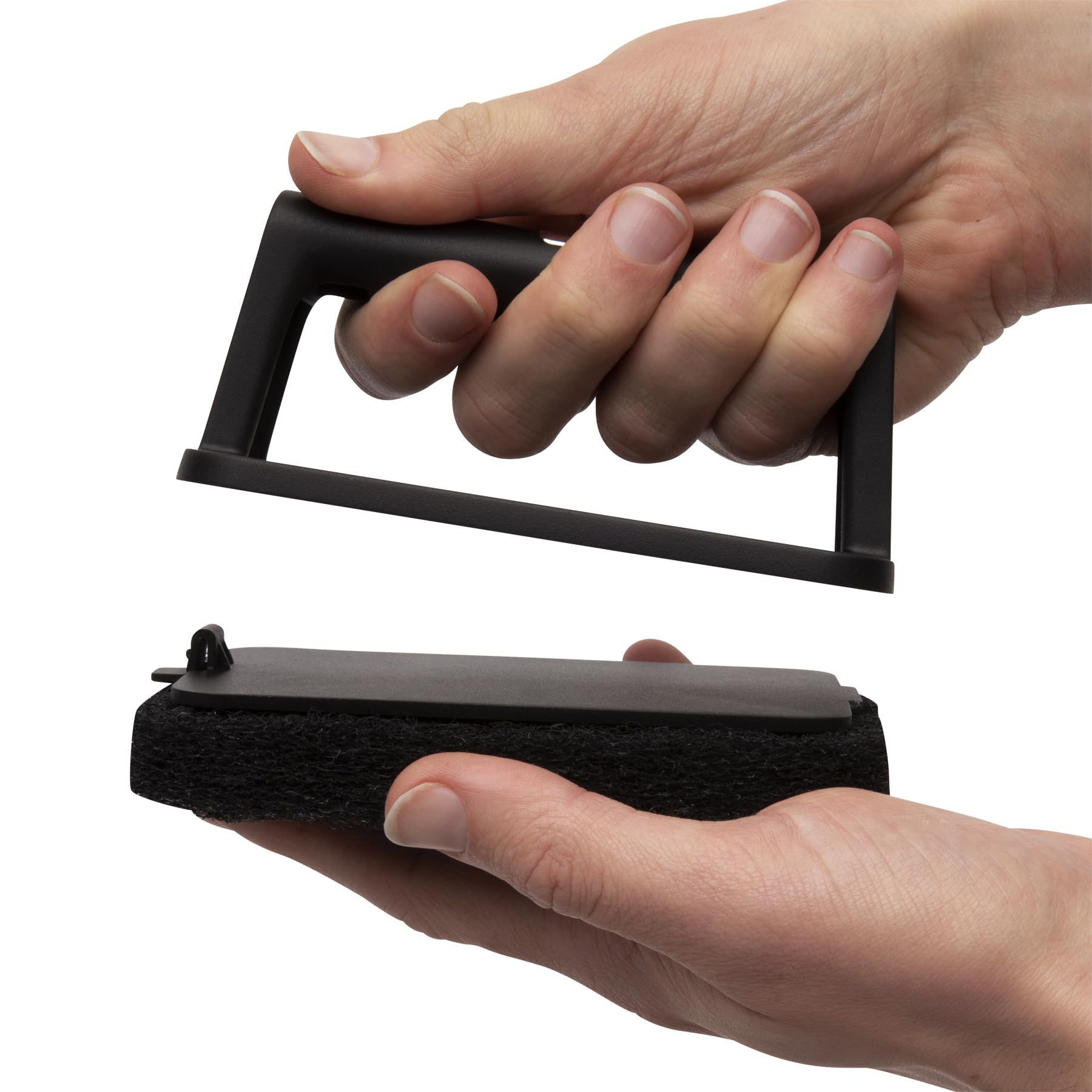 Weber easy grip handle clipped to pad improving control and reducing fatigue