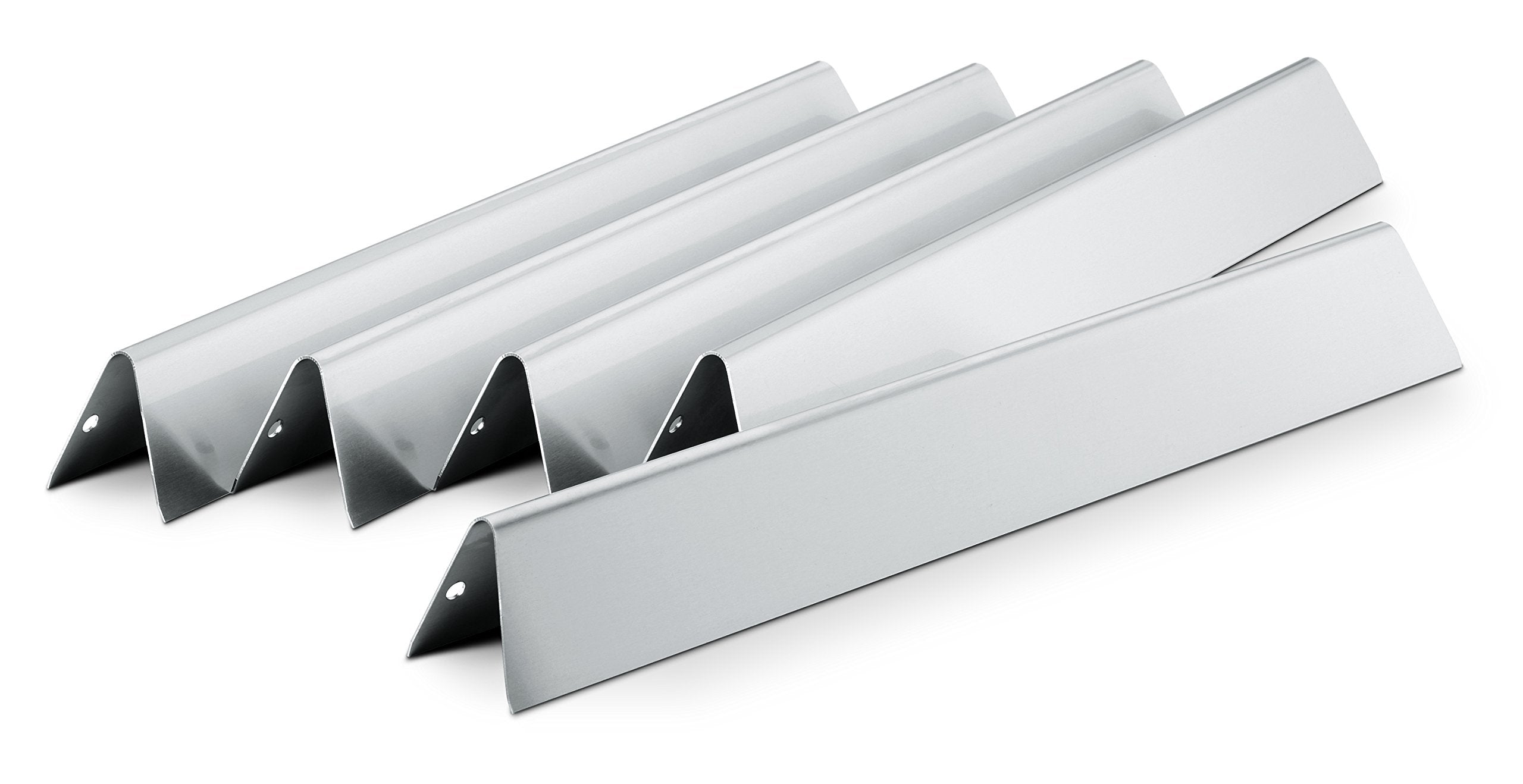 Weber Flavorizer Bars front view showing 5-pack stainless steel protecting burners