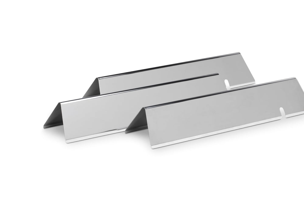 Weber Flavorizer bars front view showing stainless-steel finish and fit benefit