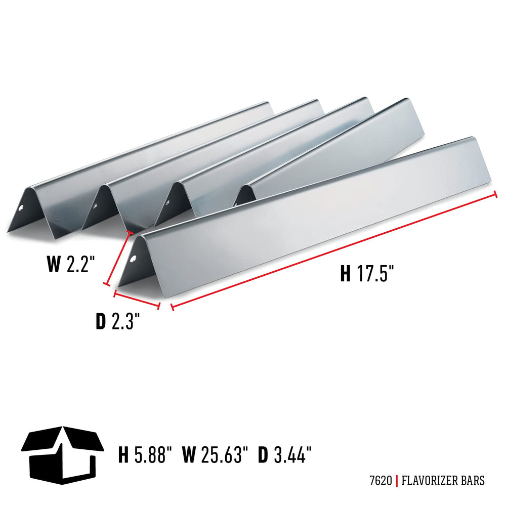Weber Flavorizer Bars installed above burners reducing flare-ups and improving heat