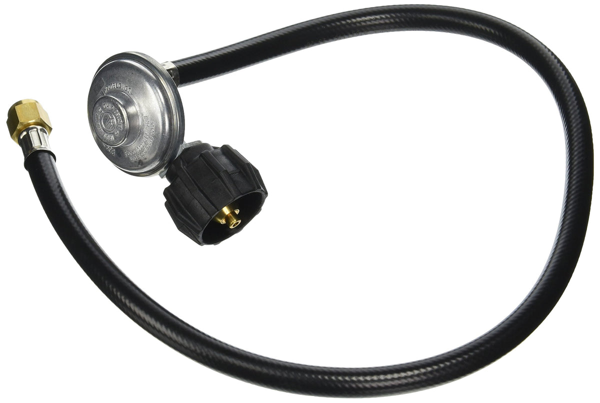 Weber front grill showing hose and regulator connection for secure gas delivery