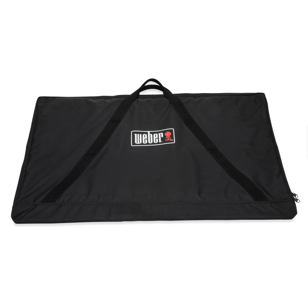 Weber storage bag front view protecting griddle for safe storage and transport