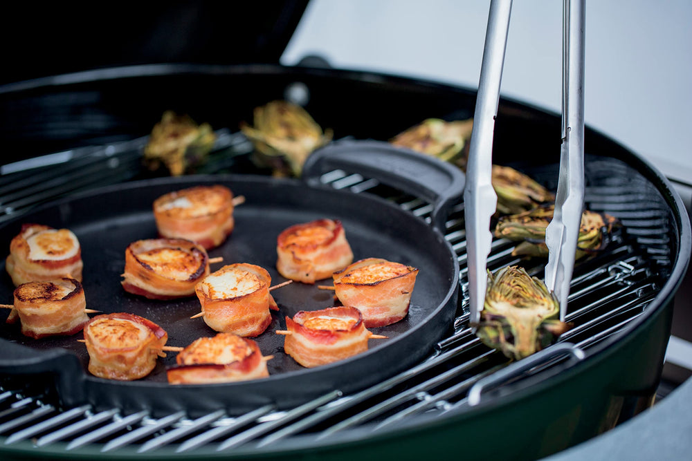 Weber griddle porcelain enamel edge detail highlighting durable finish and protection