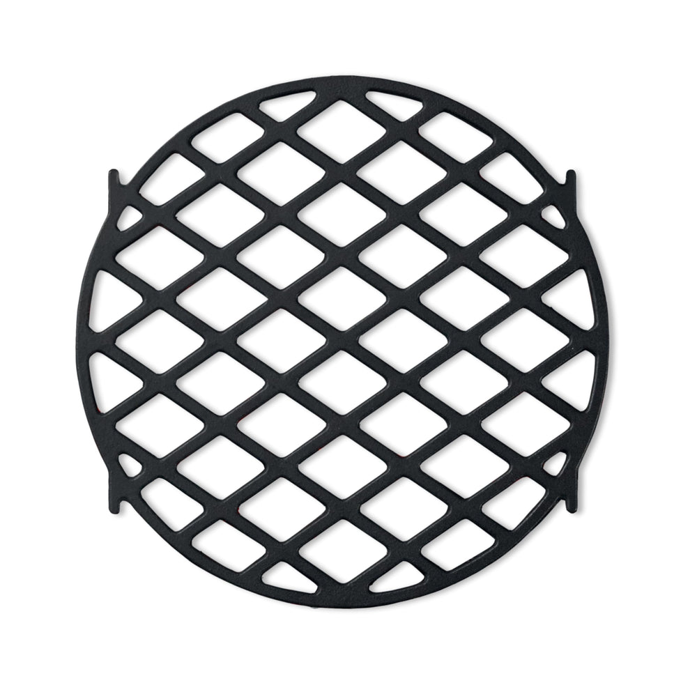 Weber Gourmet BBQ System sear grate front view showing compact cooking surface and black finish