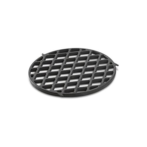 Side profile of Weber sear grate showing low-profile design and hinge alignment benefit