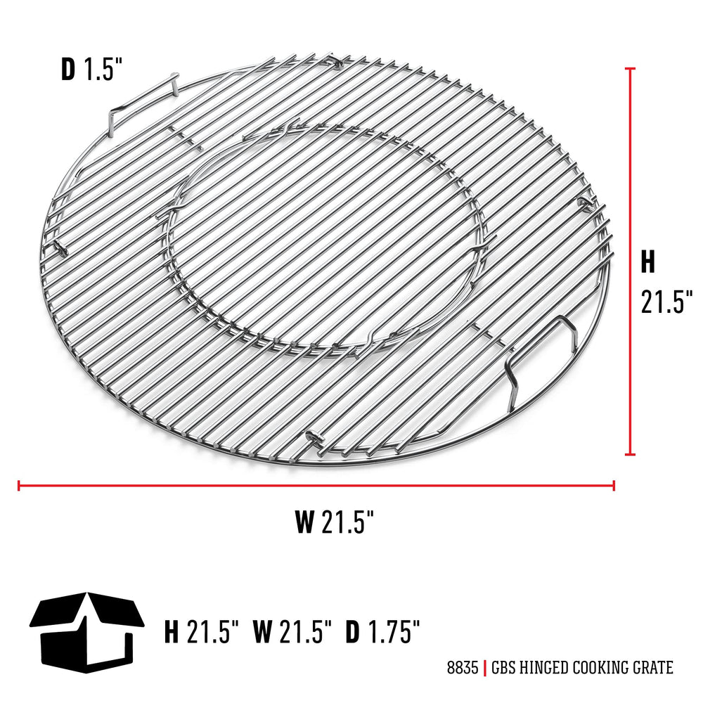 Weber cooking grate installed in charcoal grill demonstrating seamless replacement