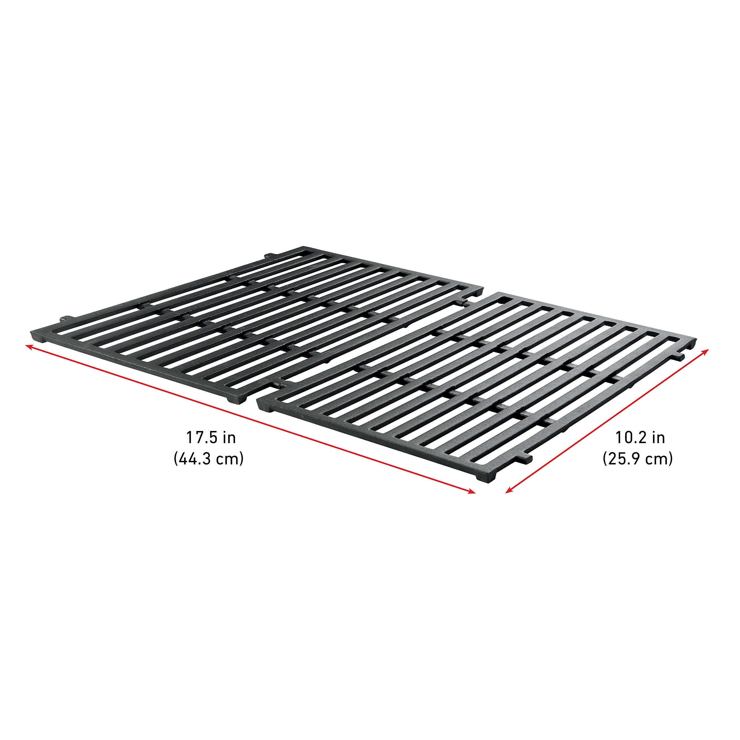 Weber grate installed in Spirit grill demonstrating even heat retention and crisp searing benefits