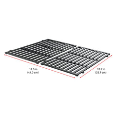 Weber grate installed in Spirit grill demonstrating even heat retention and crisp searing benefits