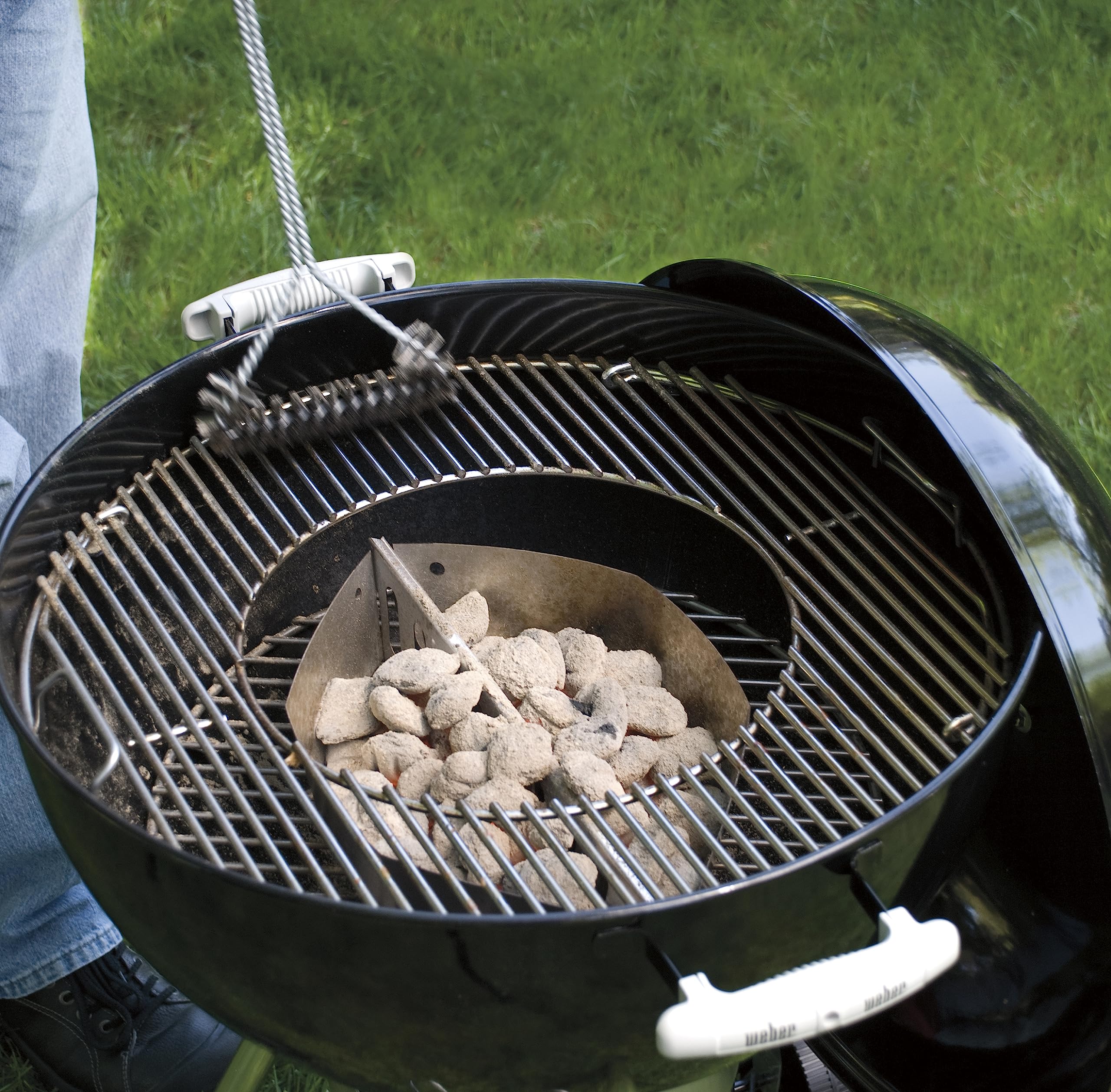 Weber plated grate creating crisp sear marks for superior grilling results