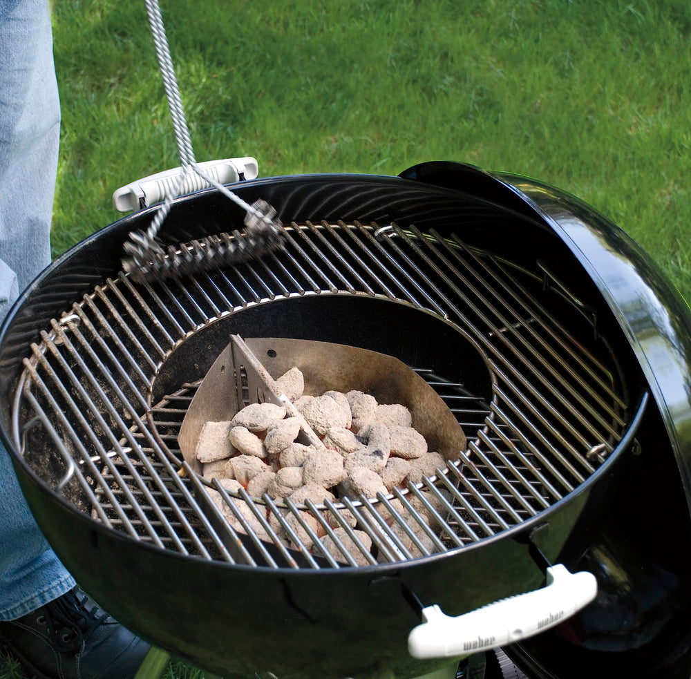 Weber plated grate creating crisp sear marks for superior grilling results