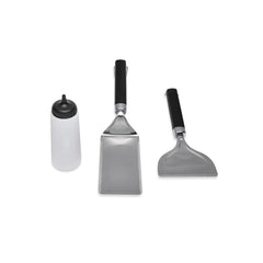 Weber griddle set front packaging showing all three tools and benefits