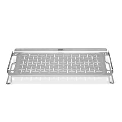 Weber warming rack collapsed for compact storage, saving space and simplifying transport