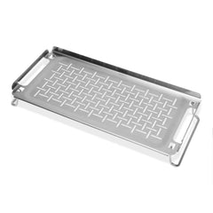 Weber warming rack front view showing stainless steel and elevated design for even warming